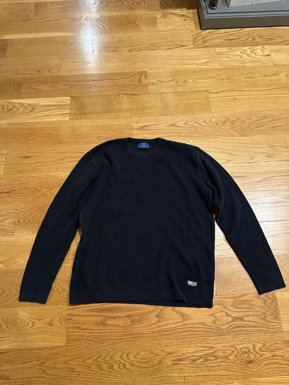 Men's Black Crewneck Knit Sweater - Classic Long Sleeve